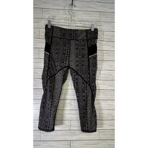 Athleta Prisma Stride Capri Legging Womens Small Black Granite Grey Style 983394